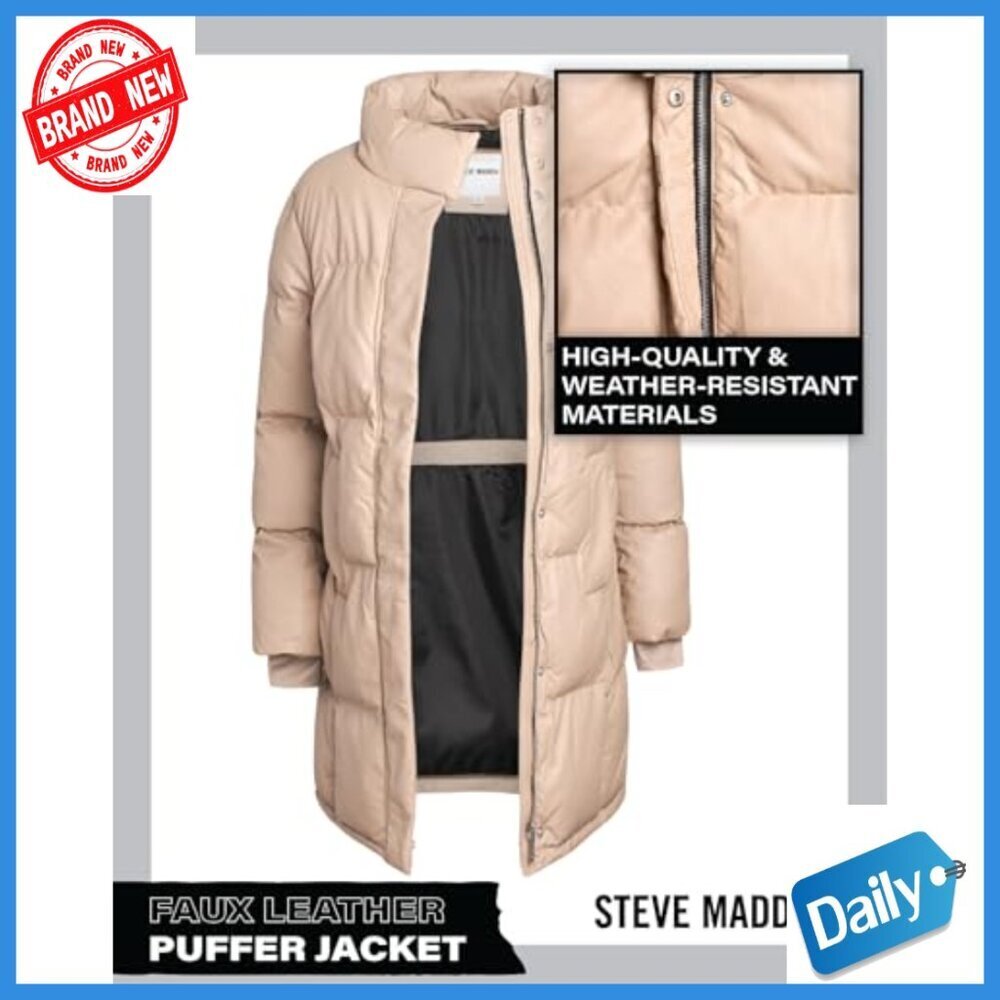Long Puffer Jacket Weather-Resistant Insulated Winter Coat S-XL - Picture 4 of 7